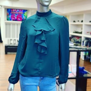 Ruffle Dark teal blouse